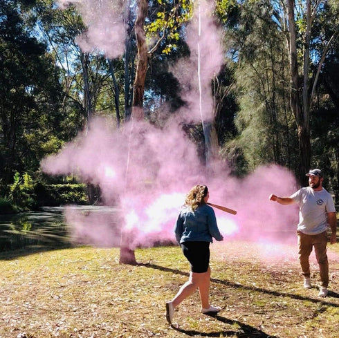 Winsharp Gender Reveal Baseball Set, 2 Balls - Pink and Blue Exploding Ball with Powder, Party Supplies