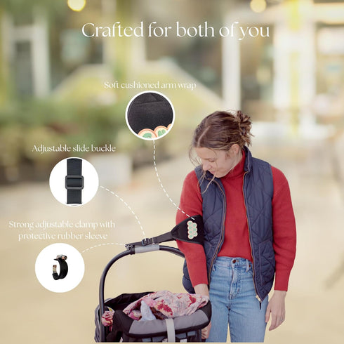 Snug Lug Infant Car Seat Carrier Strap Baby Seat Carrying Handle Aid, Arm Support Wrap for Easy Lifting, Ergonomic