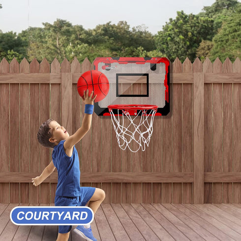 Indoor Basketball Hoop Set for Kids Adults, Pro Mini Basketball Hoop for Door Wall with 4 Balls Toy Gift for Boys Girls.
