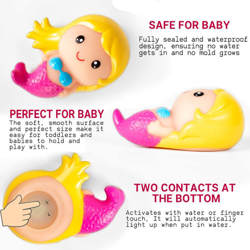 Bath Toys for Toddlers Baby, 8 Pack Light Up Toys - Bathtub Toy Flashing LED Light for Kids