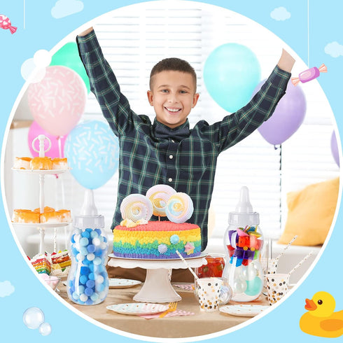 2 11 4 Inch Tessco for you Pcs Large Baby Milk Bottle Fillable Baby Shower x Piggy Bank Plastic Container for Game
