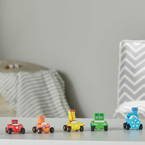 hand2mind Numberblocks Mini Vehicles, Race Car Toy Playsets, Counting and Math Toys for Kids 3-5 Birthday Gifts