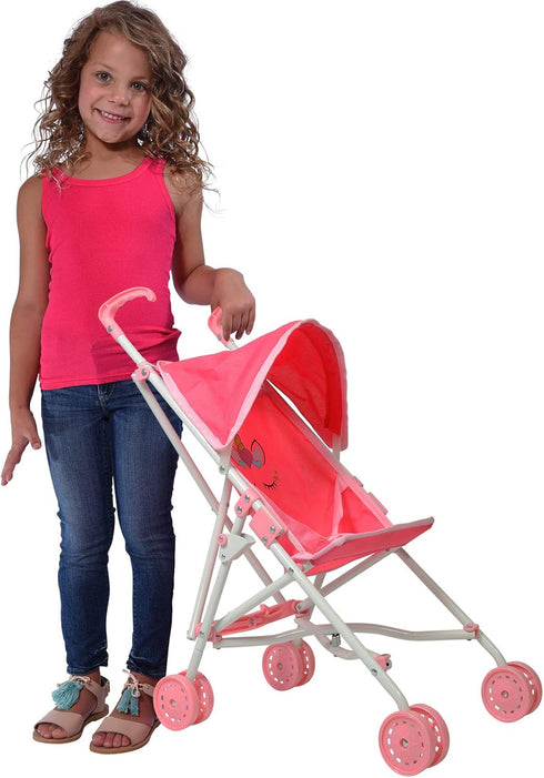Unicorn Baby Doll Accessories - Pretend Play Kids Toys - Great for Travel (Doll Stroller)