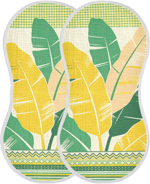 decor gift Summer 4 Pack 22x11in Cotton Burp Cloths Baby Soft and Absorbent? Lemon Yellow Green Leaves Baby Rags