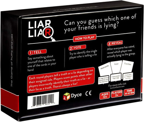 Liar Liar Party Game, The Family Card Game of Truths and Lies for Kids, Teens, Adults, Perfect for Fun Parties