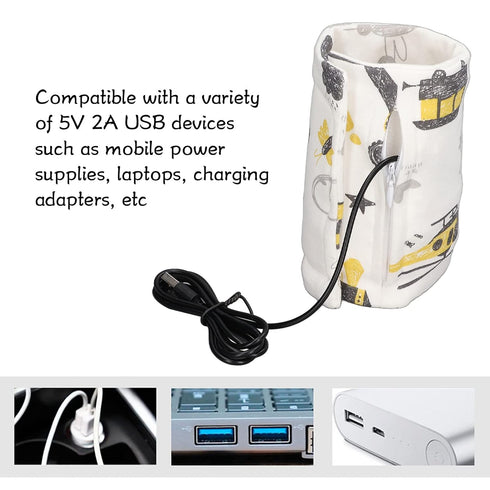 Honio (#02) Baby Bottle USB Warm Keeper, Milk Heat Keeper USB Rechargeable Compatible for Children for Outdoor