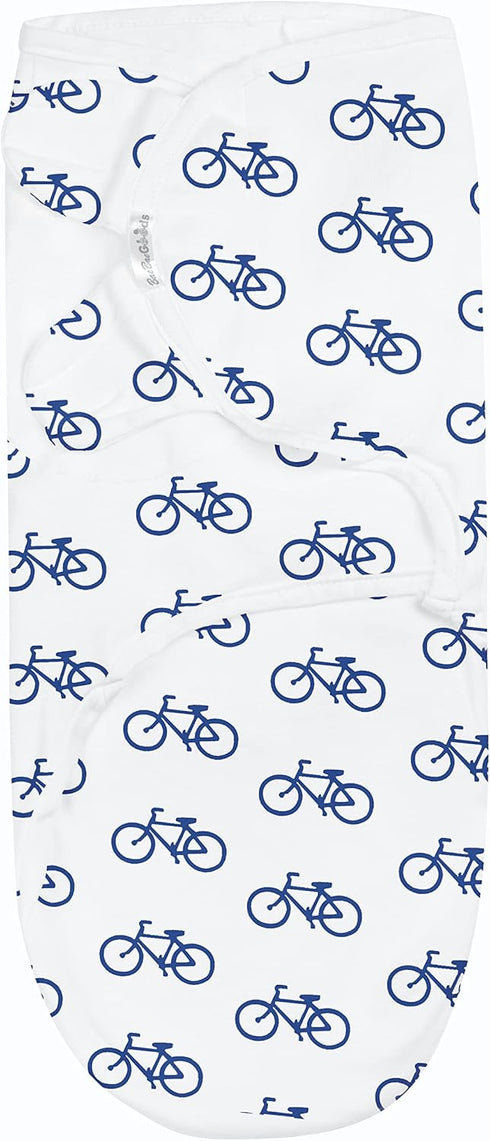 BaeBae Goods Navy Bicycle-Themed Swaddle Blanket (S/M)