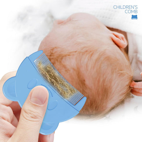 Uitndvyte Newborn Caps Comb Head Comb Bear Shape Comb Travel Hair Comb For Baby Toddler Bath Head Massage, blue