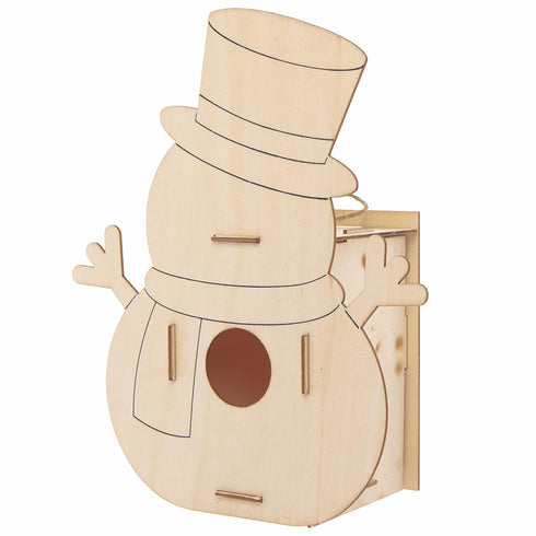 Christmas Wooden Bird House Kits - Baker Ross FC167 - Pack of 2 for Kids Arts and Crafts Projects