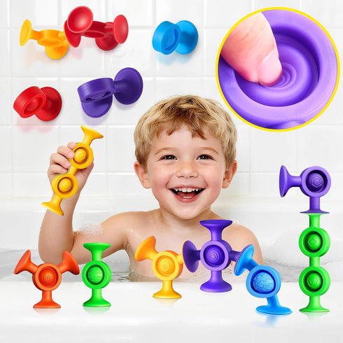 Baby Bath Toys Suction Toy: No Hole Bath Toy for Baby Toddlers Sensory Fidget Toys for Autism Fine Motor Skills Suction