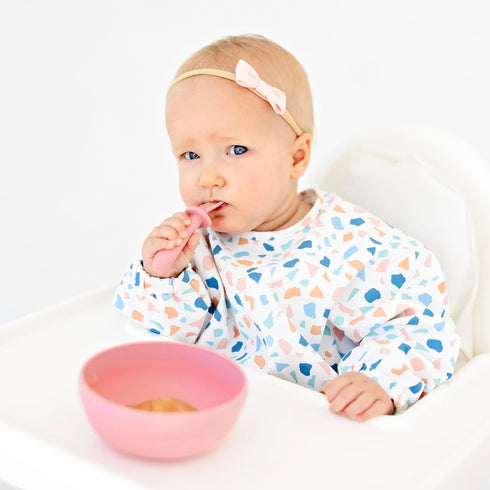 Ryan & Rose Ultimate Utensil Set - 3 Silicone Baby Spoons for Self Feeding and Baby Led Weaning (Rose)