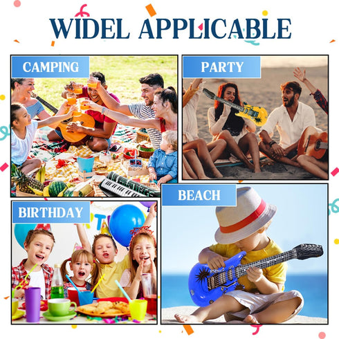 Inflatable Rock Star Toy Set - 12 Pack of Inflatable Instruments for 80s 90s Party Decorations