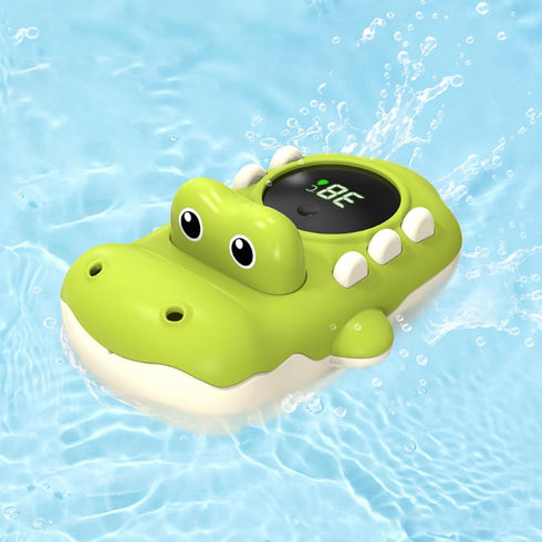 Generic Tub Crocodile LED Digital Floating Measure Water-Spraying Toy - Bath Temperature Gauge, Floating Temperature