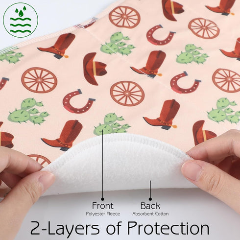 Windkream 5 Pack 19 9 Inches Western Baby Burp Cloths Soft Absorbent Spit up Rags Cowboy Burp Cloths Wild West Burping