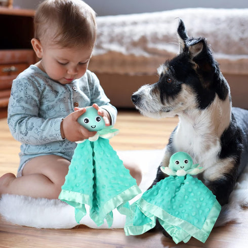Baby Security Blanket Loveys, Plush Octopus Stuffed Animal Snuggle Toy for Newborn Girls and Boys