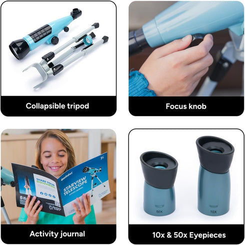 Educational Insights Set, 7+ GeoSafari Starview Telescope - Kids Telescope for Beginner Astronomy, Stargazing & Viewing