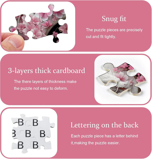 PICKFORU 1000 Dragon Puzzles for Adults Pieces, Fantasy Dinosaur Round Puzzle Flower Yinyang Animal, Floral Circle
