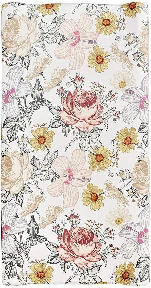 HNHUAMING Floral Crib Sheet and Changing Pad Covers