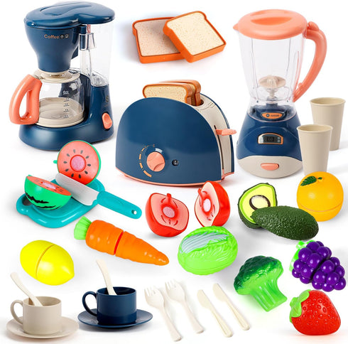 TOY Life Kids Blender, Coffee Maker, Toaster, Toy Kitchen,Play Kitchen Appliances Kids