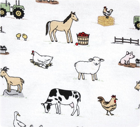2 Bundle of Cotton Flannel Receiving Blankets for Baby - Farm Theme