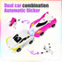 WIESSOC 2 Collision Transforming Unicorn Car Toy, Magnetic Cars Transform into Unicorn Toys for Kids Toddler Fun