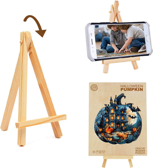 Wooden Jigsaw Puzzles, Unique Shape Halloween Pumpkin, Wooden Puzzles for Adults & Kids, Family Gifts