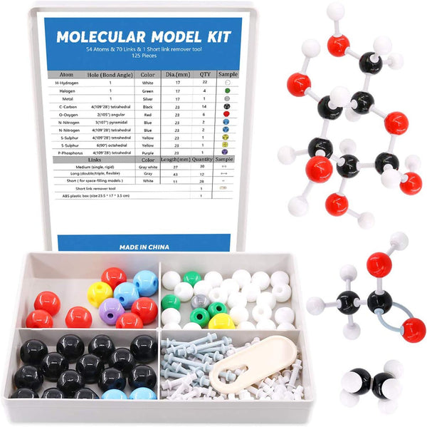 Swpeet 125 Pcs Molecular Model Kit for Inorganic & Organic Science Toys for Students 16+