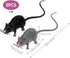 LUOEM 2pcs Lifelike Fake Mouse, Realistic Mice Toy for Halloween Prank Decorations (Black, Gray)