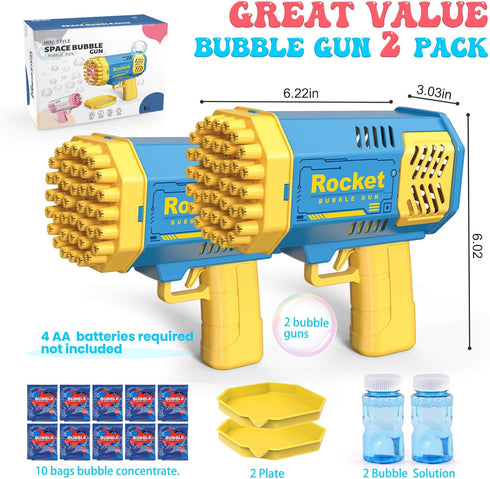 Toys for 3-8 Year Old Boys Girls, 2 Pack Bubble Machine for Kids with Bubble Solution, Birthday Toy