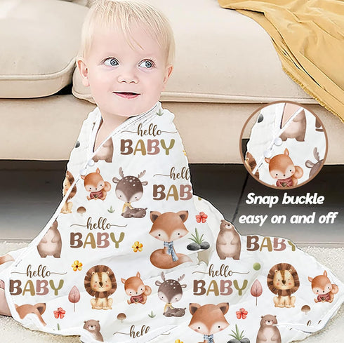 Guawubiang 1PCS 1 32 32IN Wildlife Theme Baby Bath Towels, Hooded Baby Towel for Newborns, Toddler Bath Towel for Boys