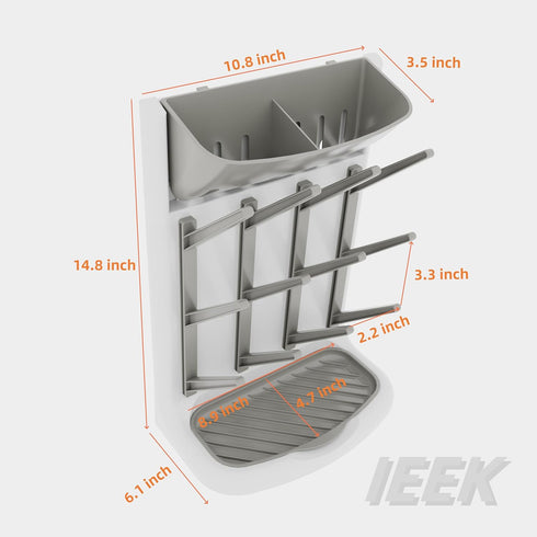 Countertop IEEK Baby Bottle Drying Rack,Space Saving Drying Rack for Baby Accessory & Pump Parts,Suction Cup Wall