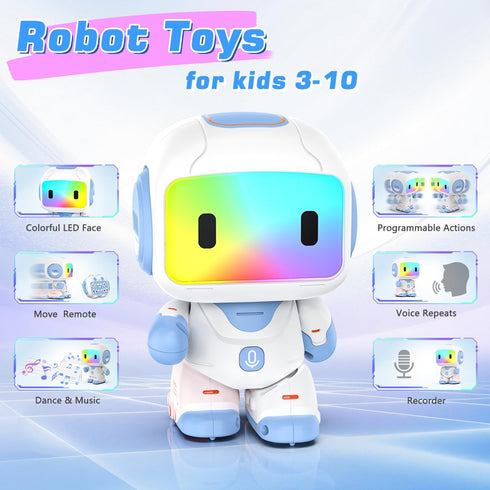 Programmable 3-8 Robot Toy for Kids,Remote Control Robots with Smart Interactive Dancing, Toy, Rechargeable Robots Toys