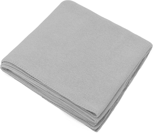 Lilax Cotton Knit Receiving Blanket, Warm Cozy Swaddle Cuddle Stroller Crib Blanket