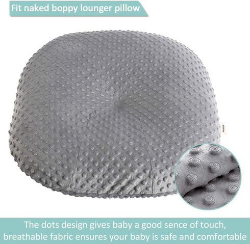 OWLOWLA Newborn Lounger Cover, Minky Removable Slipcover Fits Newborn Lounger for Baby Boy Girl (Gray)