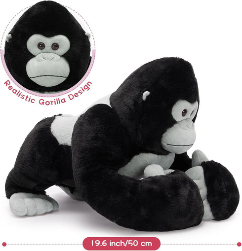 19.6" MaoGoLan Giant Gorilla Stuffed Animals - Large Plush Gorilla with Babies, Soft and Cuddly Companion Toy Gifts