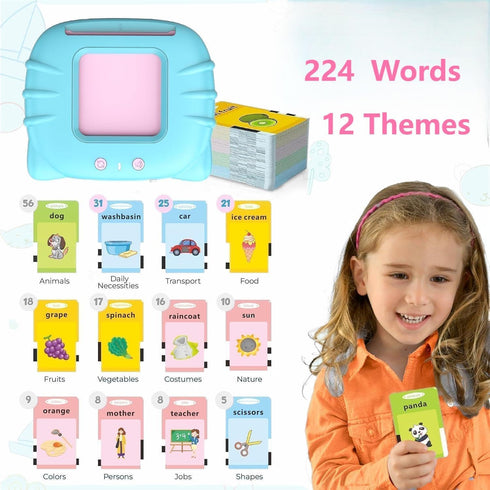 224 1+ Talking Flash Cards,Kids Toddler Flash Cards with Sight Words,Montessori Toys,Autism Sensory Toys,Speech