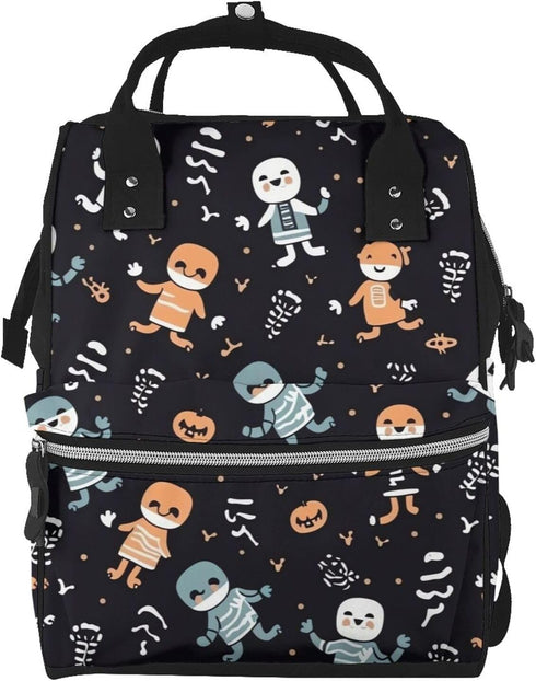 QSMJKLD Cute Halloween Pattern Diaper Bag with Changing Pad, Pacifier Holder - Multifunction
