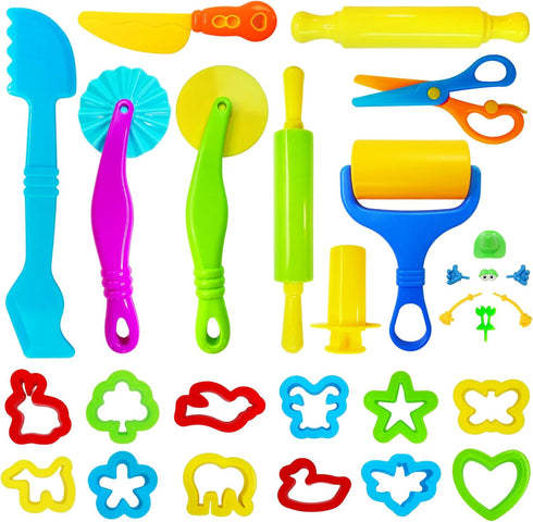Gerute 28Pcs Dough and Clay Play Tools Kit for Kids, Modeling Clay Accessories