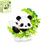 QISHOUTING Mini Panda Building Blocks with Flowers,Flowers Mini Building Set,Animal Micro Building