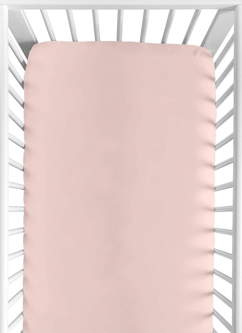 Sweet Jojo Designs Fitted Baby Crib Sheets (Solid Pink) for Girls, Infant