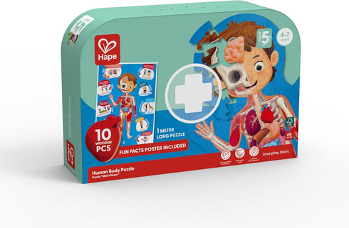 60 4+ Hape Human Body Puzzle | Oversized Pieces Educational Anatomy Jigsaw, Wooden Organs, for Children Years