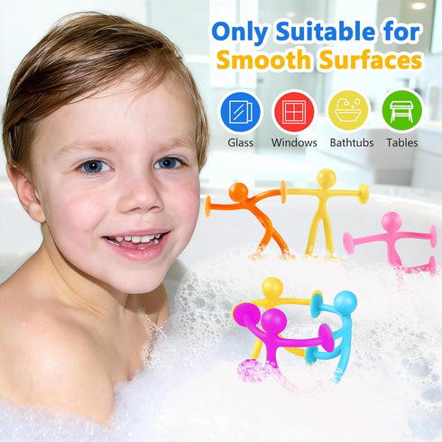 50 Pack Set,Humanoid GOLDGE Suction Cup Fidget Toys Sensory Toys for Kids with Autism, ADHD, & Stress Relief, Bath