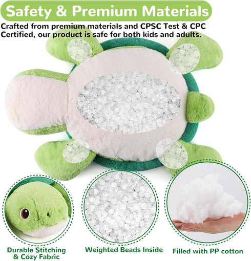 22 Inch 4.5 (22" 4.5 lbs) gnomantic Turtle Weighted Stuffed Animals - Pounds Weighted Plushies Sea Turtle Stuffed