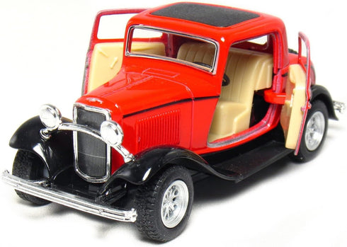 1932 3-Window 1:34 5" KiNSMART Ford Coupe Scale Red Die Cast Metal Model Toy Classic Car