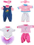 Doll Clothes 4 Sets Doll Fashion Outfits Fit for 43 cm New Born Baby Dolls 14-16-17 Inch Baby Dolls 15 inch Dolls 18 inch Dolls(No Doll