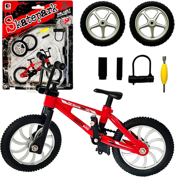 Mini Finger Bike Toy – Alloy Mountain Bicycle Model with Movable Parts, Gift for Kids & Collectors, Red