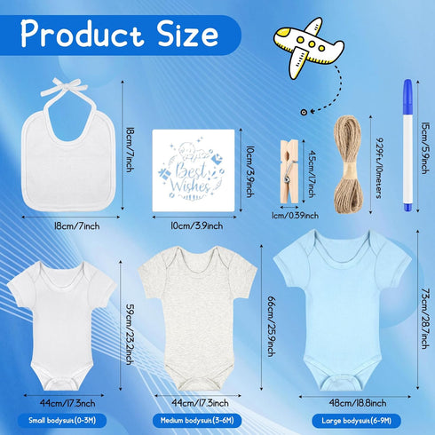 60/110/220 Set Pcs DIY Baby Bibs Bodysuit Baby Shower Game White Baby Bibs White Newborn Bodysuit for Baby Shower