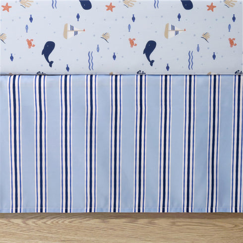 3 Set The Peanutshell Piece Nautical Patch Baby Crib Bedding Boy, Baby Blanket Quilt, Fitted Crib Sheets for Boys, Navy