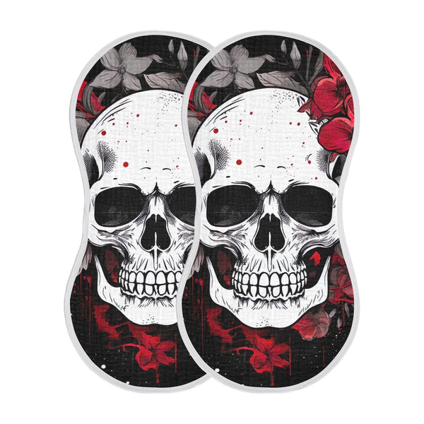 Kigai Flower Halloween Sugar Skull Muslin Baby Burp Cloths, Large Absorbent Cotton