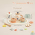 Set 19-Piece Set 3+ PairPear Wooden Tea for Kids, Pretend Tea Time Play with Tray, Wooden Tea Toys for Toddlers